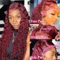 Burgundy Wigs - 99J Colored - Lace Front - Human Hair - Deep Wave