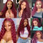 Burgundy Wigs - 99J Colored - Lace Front - Human Hair - Deep Wave