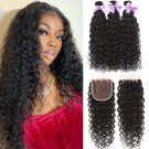 Water Wave Bundles With Closure Remy Human Hair - 3 Bundles With Closure