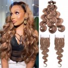Ombre Hair Bundles - Body Wave Bundles Peruvian Bundles With Closure - 4 Bundles With Closure
