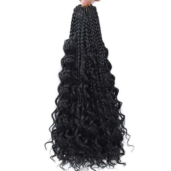 14 Inch 6 Packs Boho Box Braids Crochet Hair with Curly Ends - Synthetic Braiding Hair