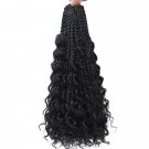 14 Inch 6 Packs Boho Box Braids Crochet Hair with Curly Ends - Synthetic Braiding Hair