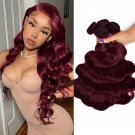 Colored Hair Bundles - Red Wine Burgundy -  Body Wave Hair Bundles - Human Hair