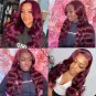 Colored Hair Bundles - Red Wine Burgundy -  Body Wave Hair Bundles - Human Hair
