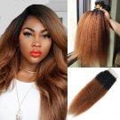 Remy Malaysian Kinky Straight Bundles With Closure T1B 30 Yaki Hair With Closure
