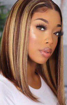 Ombre 1B/30 Bob Peruvian Straight Highlight 13x4 Lace Frontal Short Bob Wig