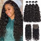 Malaysian Bundles With Closure Water Wave Bundles - Curly Bundles