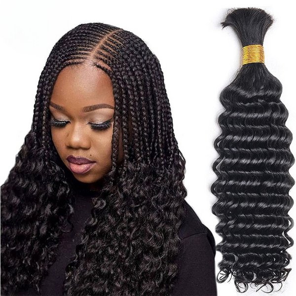 Brazilian Deep Curly Human Braiding Hair Bulk For Braiding