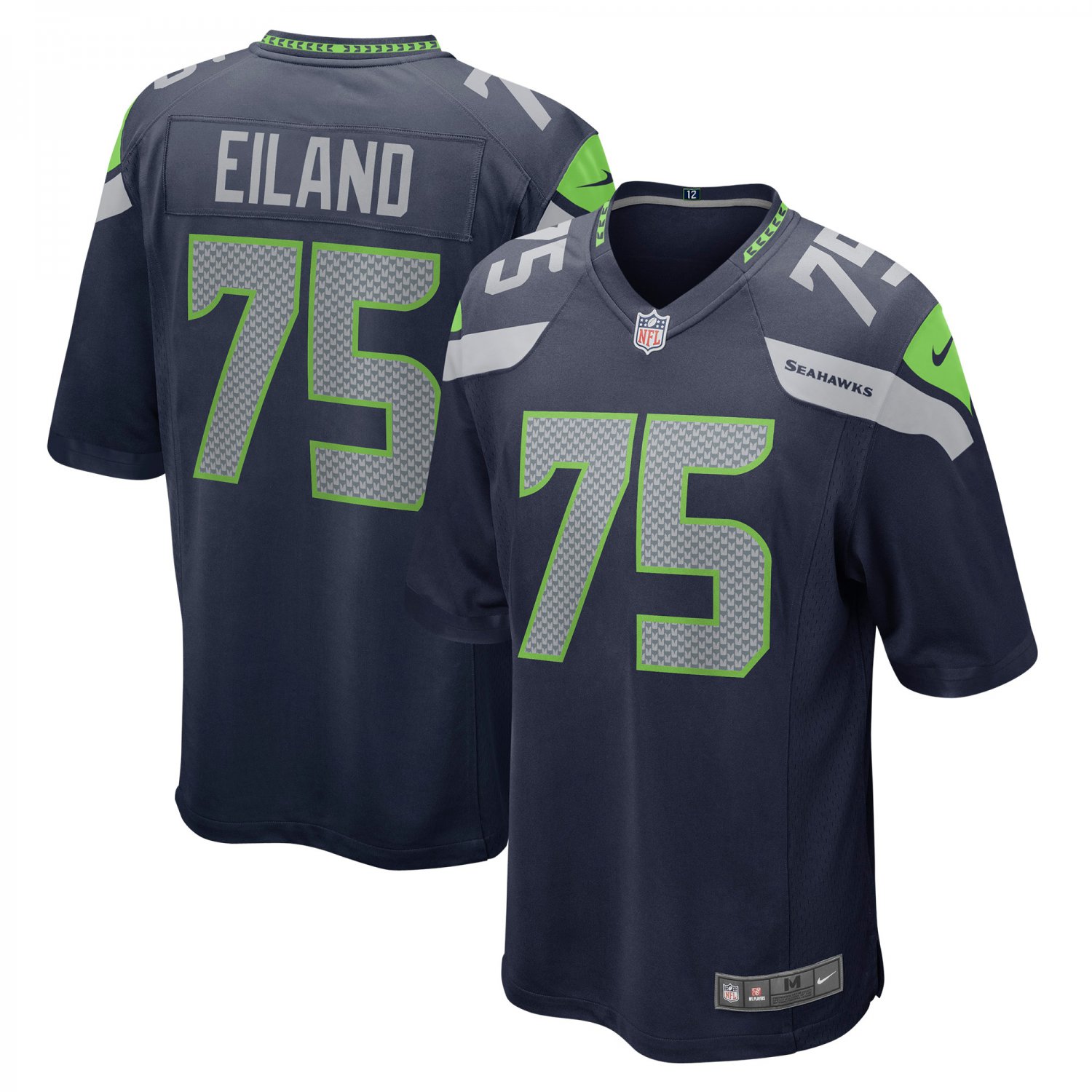 Greg Eiland Seattle SeahawksGame Jersey - College Navy