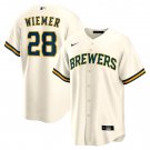Joey Wiemer Milwaukee BrewersHome Replica Player Jersey - Cream