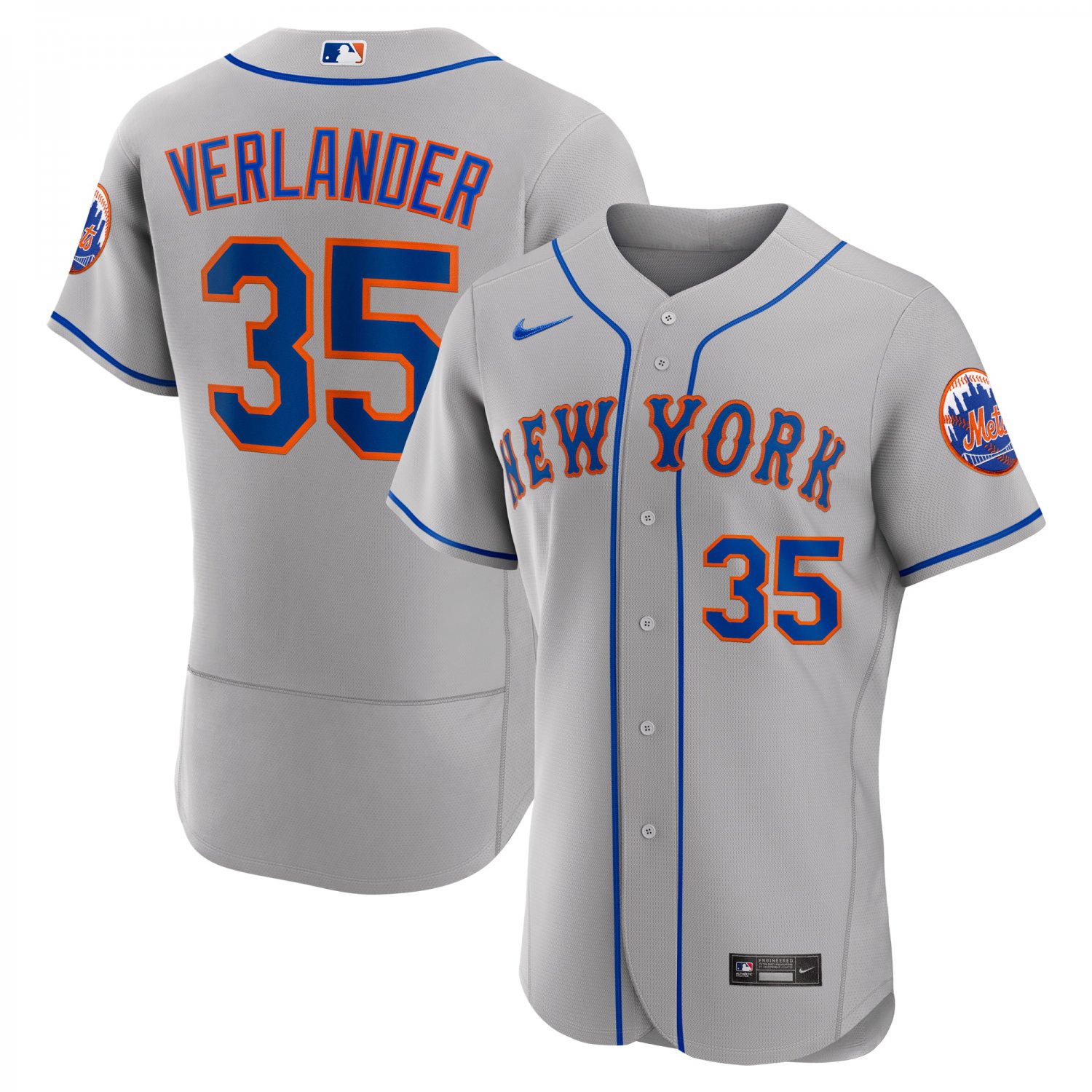 Justin VerlanderNew York Mets Road Authentic Player Jersey - Gray