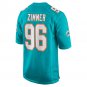 Justin Zimmer Miami DolphinsHome Game Player Jersey - Aqua