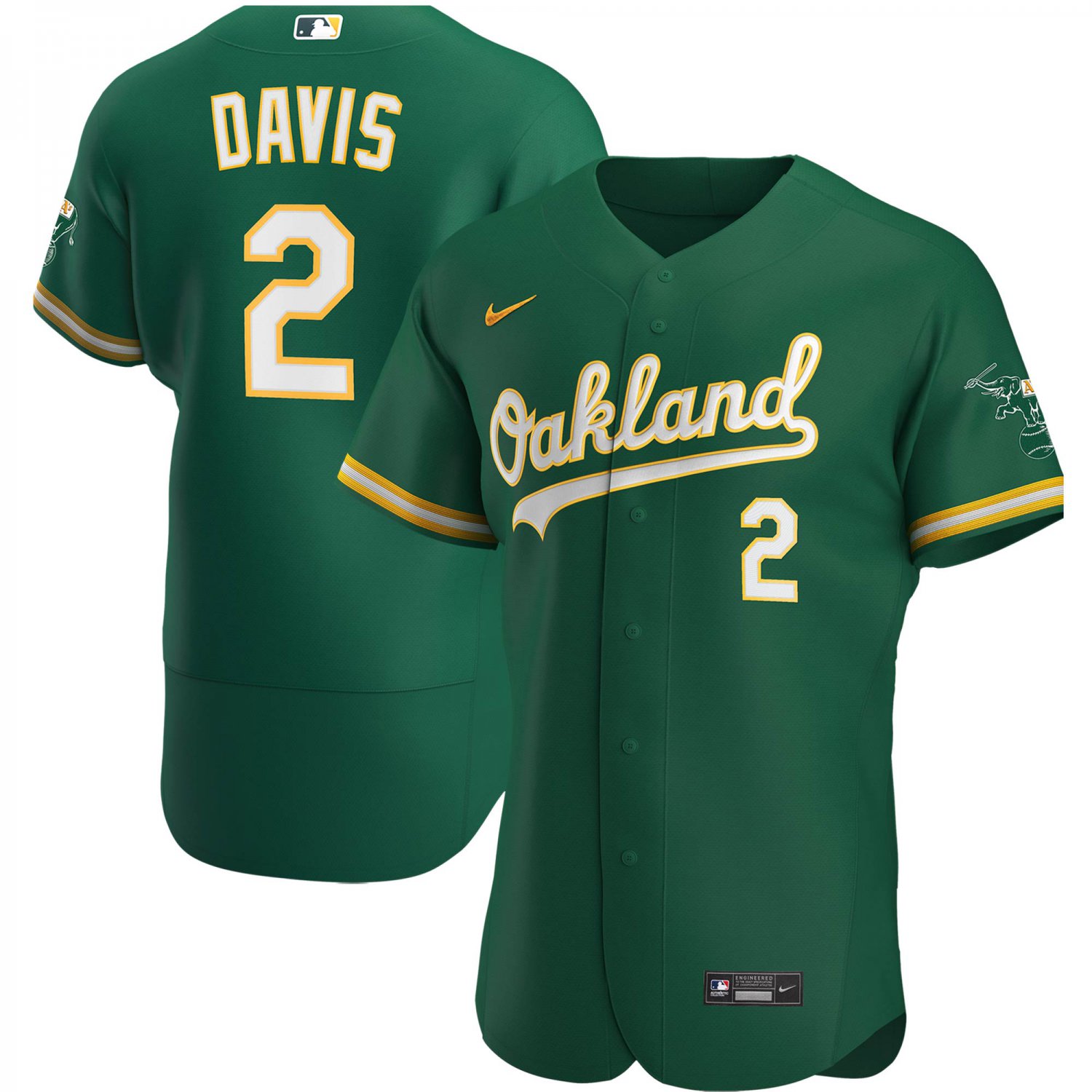 Khris Davis Oakland AthleticsAlternate Authentic Player Jersey - Kelly Green