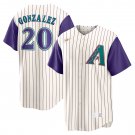 Luis Gonzalez Arizona DiamondbacksAlternate Cooperstown Collection Player Jersey - Cream/Purple