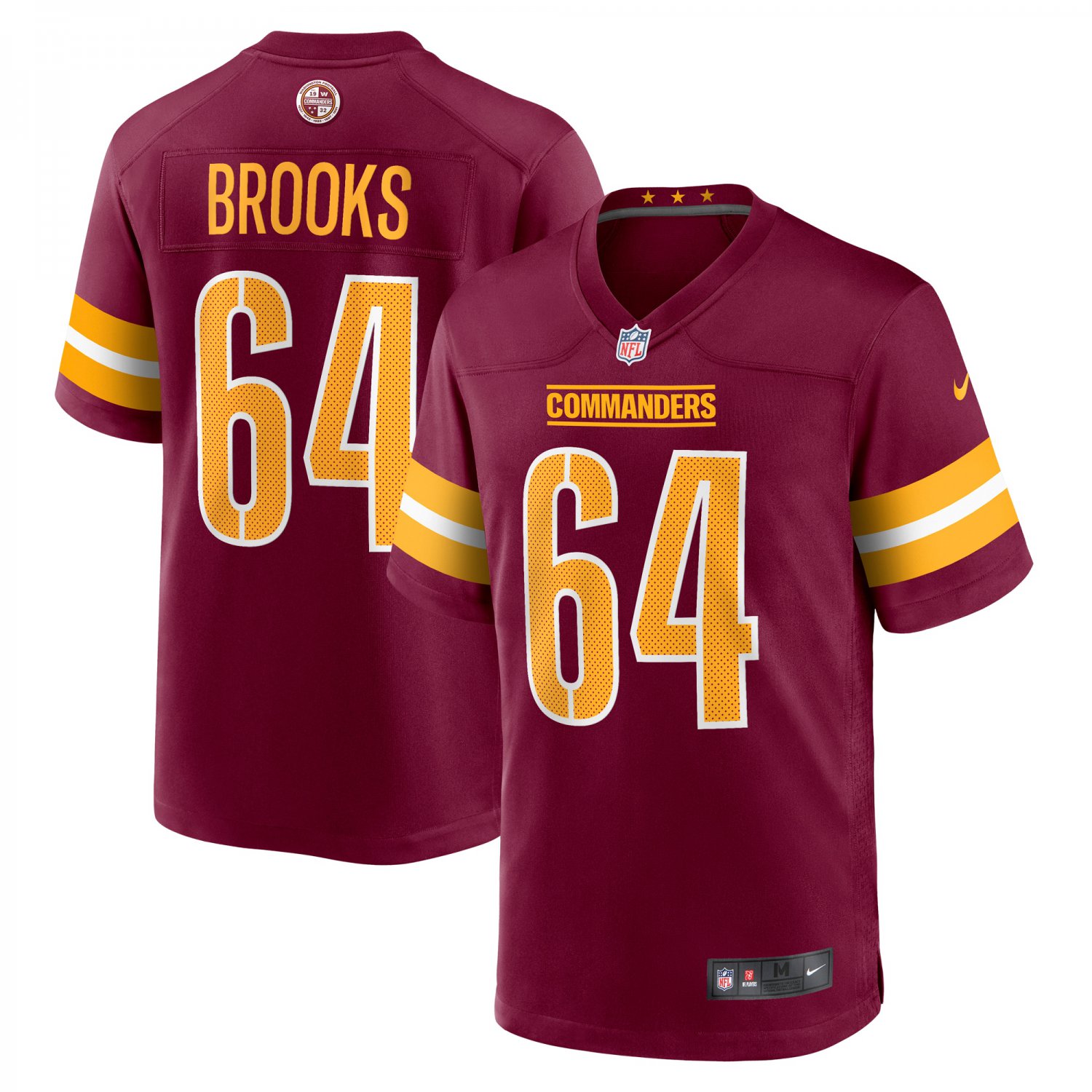 Mason Brooks Washington CommandersTeam Game Jersey - Burgundy