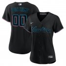 Miami Marlins Women's Alternate Custom Replica Jersey - Black