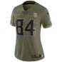 Randy Moss Minnesota Vikings Women's 2022 Salute To Service Retired Player Limited Jersey - Olive
