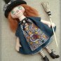 Witch doll halloween Primitive Raggedy Fall Home Decor OOAK Handmade fabric soft rag doll cloth doll