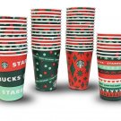 Starbucks Coffee Disposable Paper Cups 50 Pack 12oz Tall Christmas Holiday Bulk