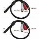 2 Pack High Sensitive Audio Mic Microphone for CCTV Security Camera Power Cable