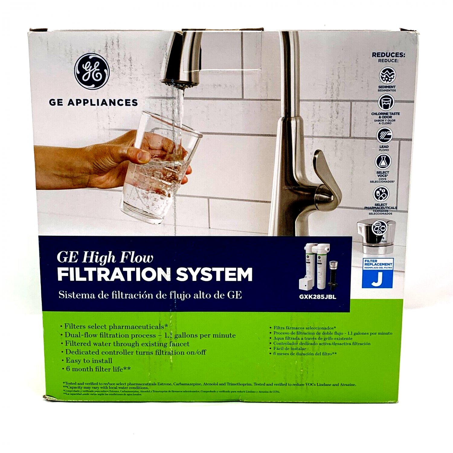 Ge High Flow Filtration System Under Sink Gxk285jbl Dual-flow 1.1 Gpm 