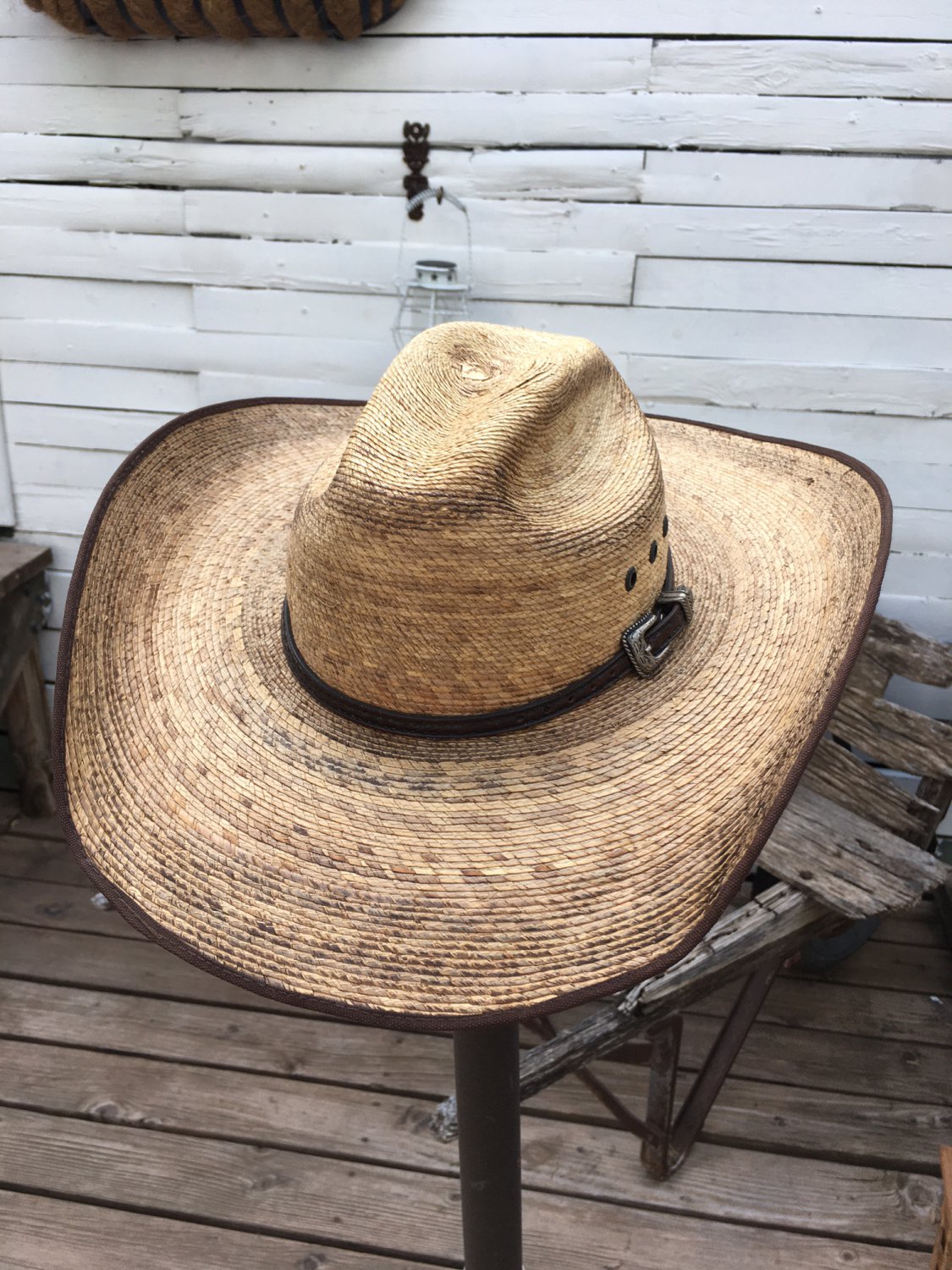 Cavender's Collection Toasted Cattleman Crown Duke Palm Leaf Cowboy Hat