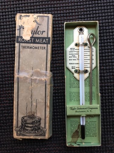 Vintage Taylor Instrument Roast Meat Thermometer With Original Box