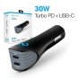 Naztech 14390 Turbo 30-Watt USB-C PD + USB-C Car Charger