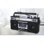 Supersonic SC-3201BT-BK Retro 4-Band Radio and Cassette Player with Bluetooth (Black)