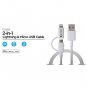 Ematic ELD320 Charge and Sync 2-in-1 Lightning and Micro USB to USB-A Cable, 3 Feet