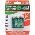 Ultralast ULGHP4AAA Green High-Power Rechargeables AAA NiMH Batteries, 4 pk Ultralast ULGHP4AAA Green High-Power Rechargeables AAA NiMH Batteries, 4 pk