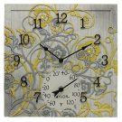 Taylor Precision Products 92692T 14-Inch x 14-Inch Beachwood Clock with Thermometer Taylor Precision Products 92692T 14-Inch x 14-Inch Beachwood Clock with Thermometer
