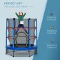 Outsunny Φ5FT Kids Trampoline with Enclosure Net, Springless Design, Safety Pad and Steel Frame