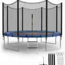 Simple Deluxe Recreational Trampoline with Enclosure Net,Wind Stakes, 12FT - Outdoor Trampoline Simple Deluxe Recreational Trampoline with Enclosure Net,Wind Stakes, 12FT - Outdoor Trampoline