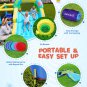 AirMyFun Bounce House with Blower, Inflatable Jump Bouncy Castle for Kids with Wide Slide, Ball Pool