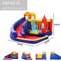 AirMyFun Food Bouncy Castle, Bounce House with Hamburger Ketchup Shape, Jump & Slide Area Safety Net