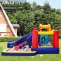 AirMyFun Food Bouncy Castle, Bounce House with Hamburger Ketchup Shape, Jump & Slide Area Safety Net
