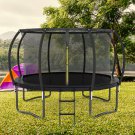 14FT Outdoor Big Trampoline With Inner Safety Enclosure Net, Ladder, PVC Spring Cover Padding
