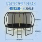 12FT Outdoor Big Trampoline With Inner Safety Enclosure Net, Ladder, PVC Spring Cover Padding