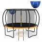 12FT Outdoor Big Trampoline With Backboard,Inner Safety Enclosure Net, Ladder, PVC Spring Cover