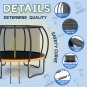 12FT Outdoor Big Trampoline With Backboard,Inner Safety Enclosure Net, Ladder, PVC Spring Cover