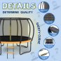 14FT Outdoor Big Trampoline With Inner Safety Enclosure Net, Ladder, PVC Spring Cover Padding