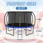 12FT Outdoor Big Trampoline With Inner Safety Enclosure Net, Ladder, PVC Spring Cover Padding