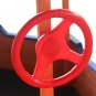 Outsunny Pirate Ship Sandbox with Cover and Rudder, Wooden Sandbox with Storage Bench and Seat