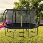 14FT Outdoor Big Trampoline With Inner Safety Enclosure Net, Ladder, PVC Spring Cover Padding Kids