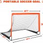 Simple Deluxe 4‘x3’ Portable Soccer Goal, Pop Up Folding Soccer Net Comes with 2 Oxford Cloth