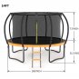 14FT Outdoor Big Trampoline With Inner Safety Enclosure Net, Ladder, PVC Spring Cover Padding Kids