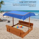Wood Sandbox with Cover, Sand Box with 2 Bench Seats for Aged 3-8 Years Old, Sand Boxes for Garden Wood Sandbox with Cover, Sand Box with 2 Bench Seats for Aged 3-8 Years Old, Sand Boxes for Garden