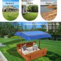 Wood Sandbox with Cover, Sand Box with 2 Bench Seats for Aged 3-8 Years Old, Sand Boxes for Garden