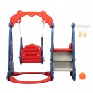 3 In 1 Slide and Swing Set with Basketball Hoop for 1-8 Years Old Children Indoor and Outdoor